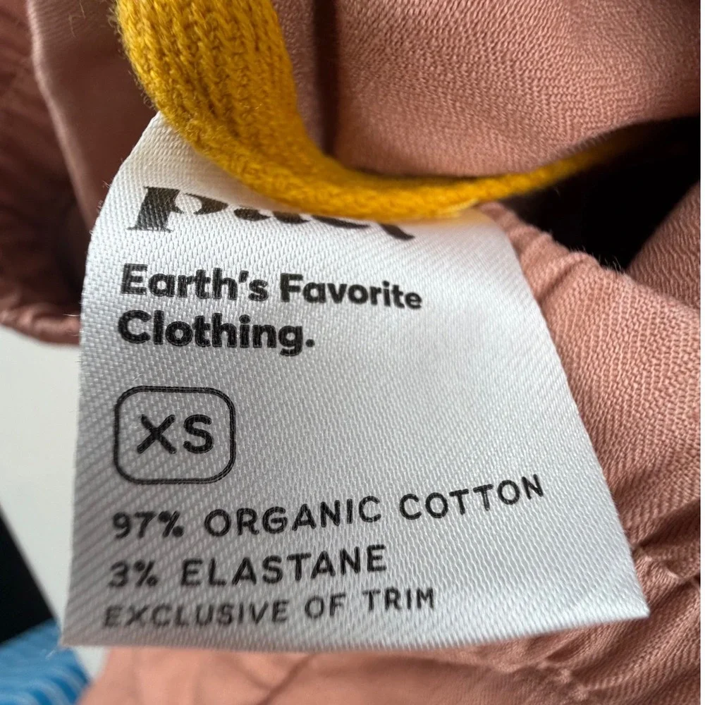 Pact Organic Cotton Coastal Lounge Pants Dusty Rose Pink XS Drawstring Straight - Picture 4 of 5